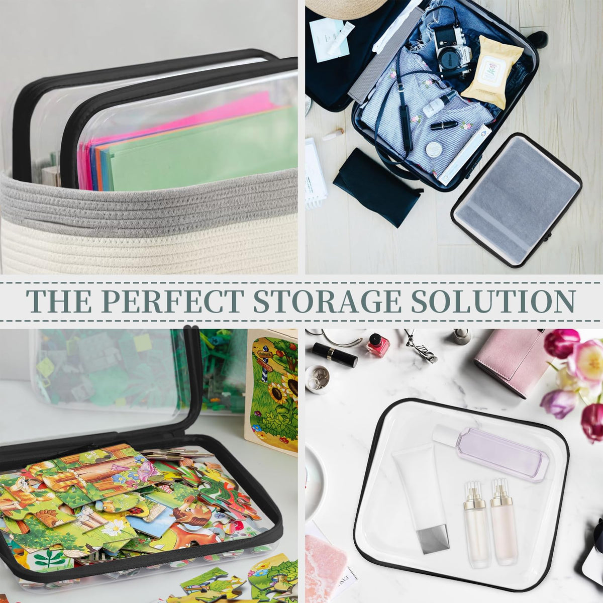 YOPCDJ Clear Hard Shell Zipper Case side view with zipper open