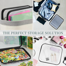 YOPCDJ Clear Hard Shell Zipper Case side view with zipper open