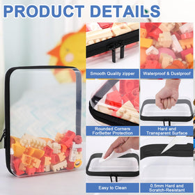 YOPCDJ Clear Zipper Case open displaying makeup