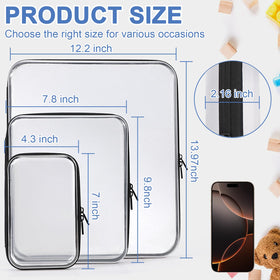 YOPCDJ Clear Zipper Pouch side view with contents