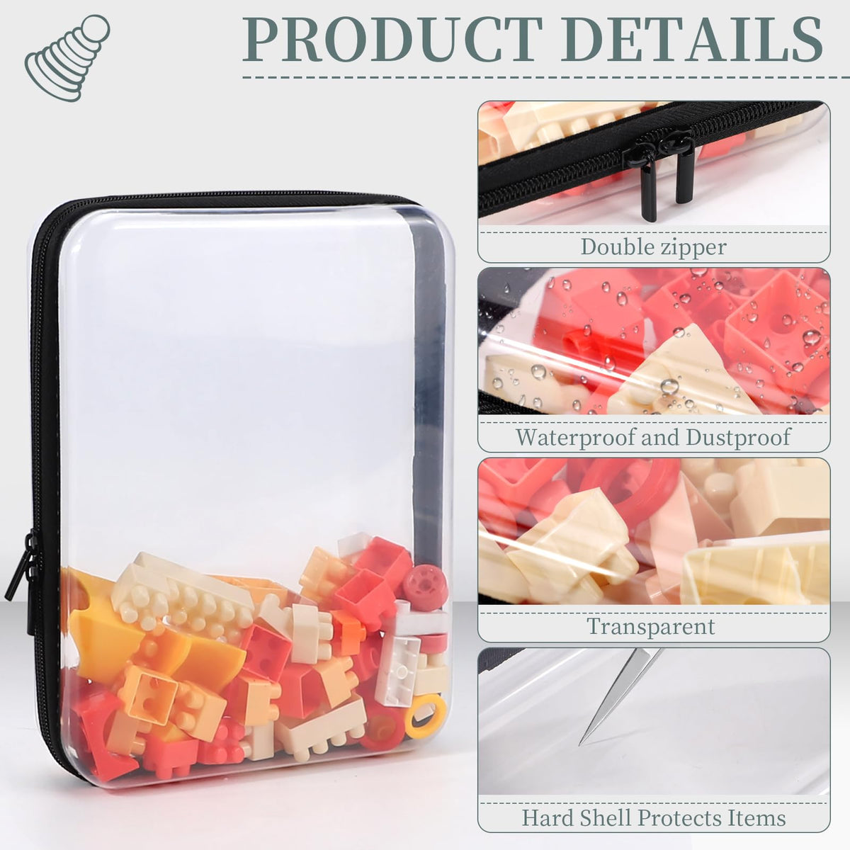 YOPCDJ Clear Zipper Pouches stacked for compact storage
