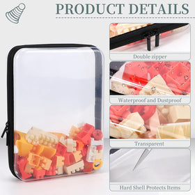 YOPCDJ Clear Zipper Pouches stacked for compact storage