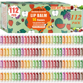 Yopela 112 Pack Natural Lip Balm assorted flavours front view