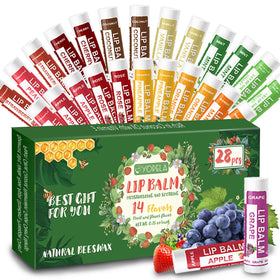 Yopela 28 pack natural lip balm assorted flavours front view