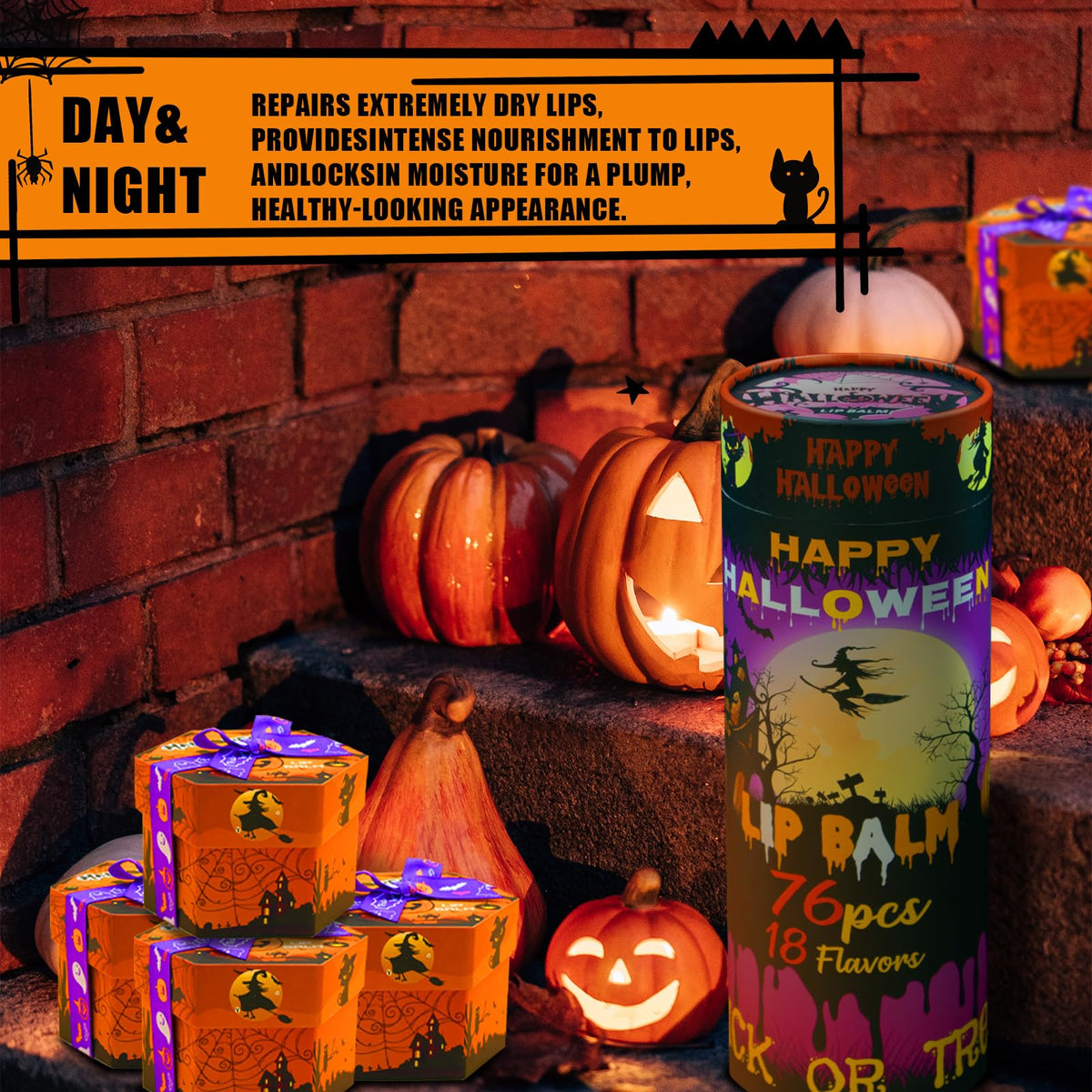 Yopela Halloween Lip Balm Set with natural ingredients