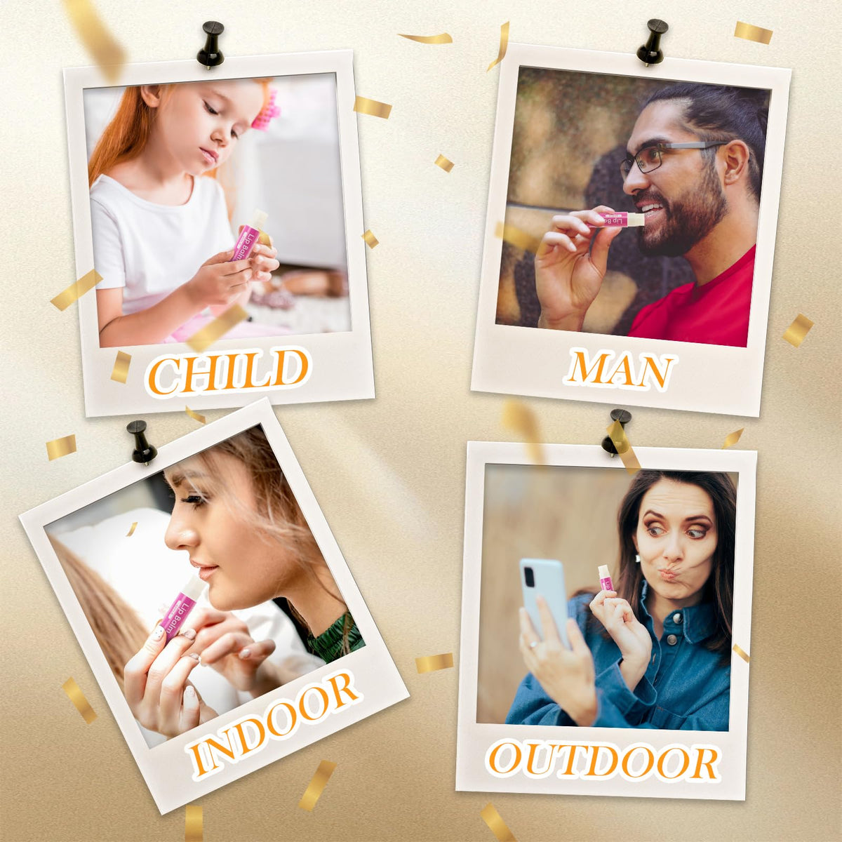 Yopela lip balm collection showcasing all 17 flavours