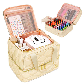 YOREPEK Nail Polish Organizer Case front view with 42 slots