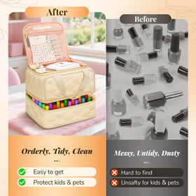 YOREPEK Nail Polish Organizer filled with nail polish bottles
