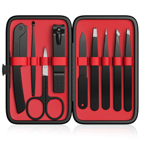 Yougai 9 Pcs Tweezers Set including various grooming tools