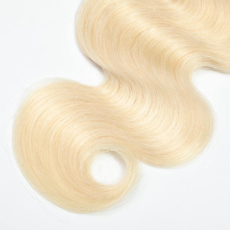 YOUNGHANN Blonde Bundles 613 Body Wave styled on model