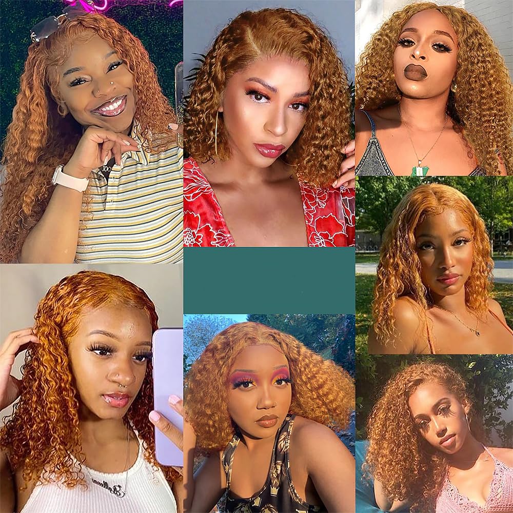 YOUNGHANN Honey Blonde Water Wave Hair Bundles close-up of texture