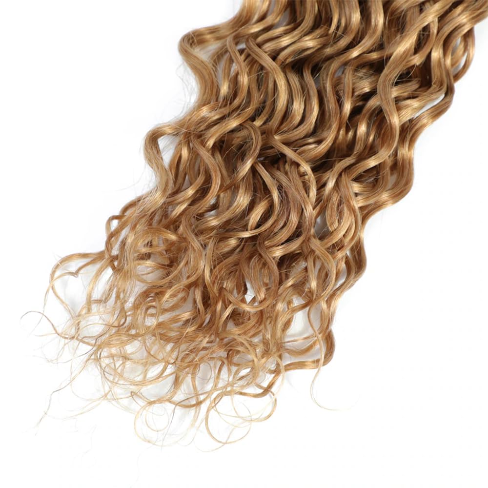 YOUNGHANN Honey Blonde Water Wave Hair Bundles with accessories