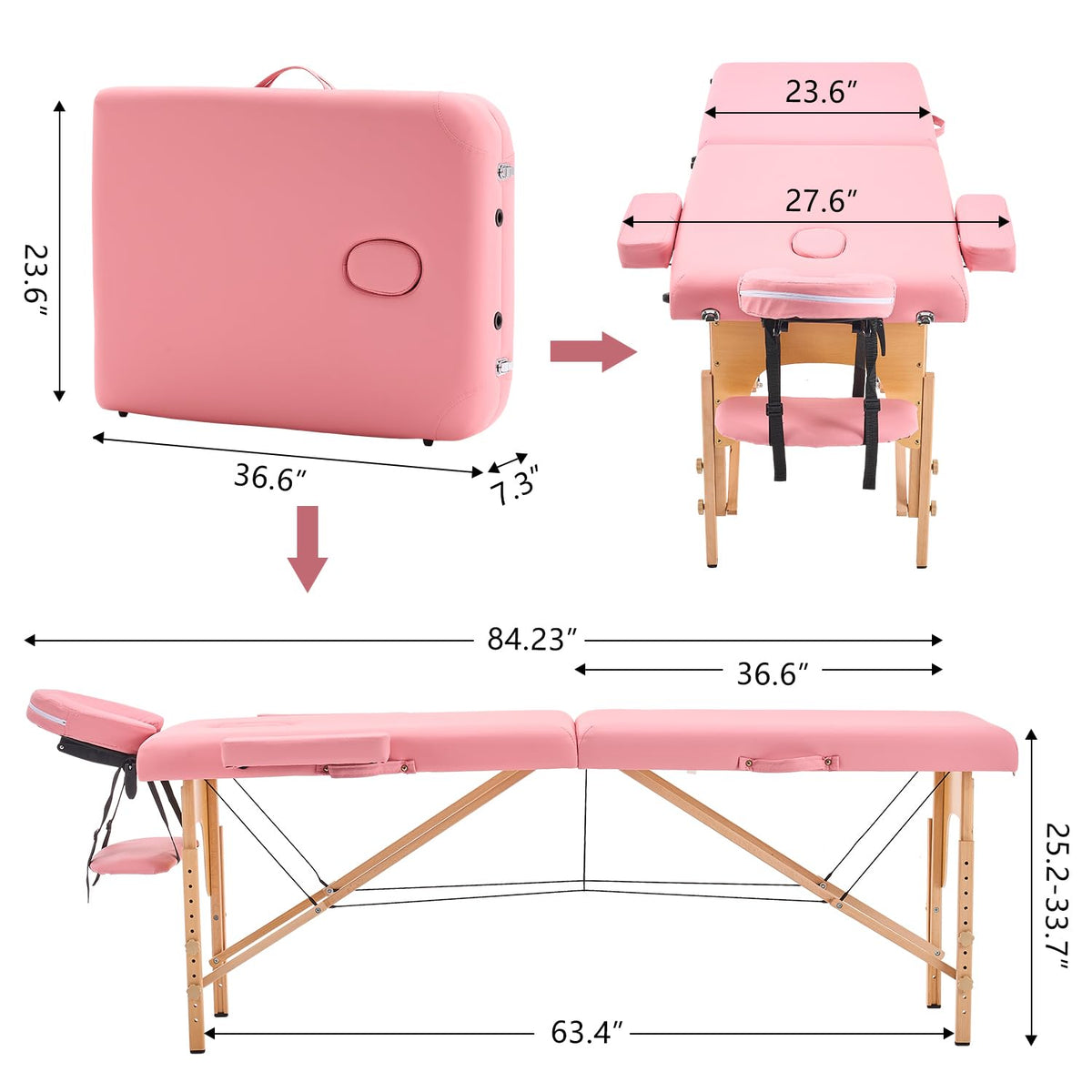 YOUNIKE Portable Massage Table adjustable headrest close-up