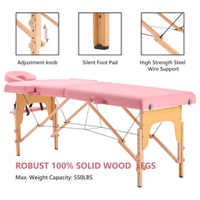 YOUNIKE Portable Massage Table with hand pallet adjustment