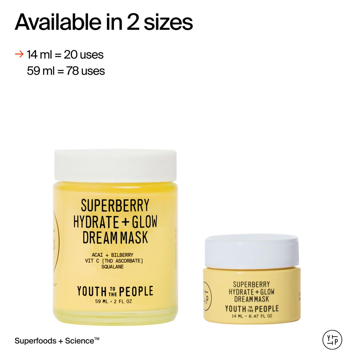 Youth To The People Superberry Dream Mask Mini 0.5 oz with Superfood Cleanser