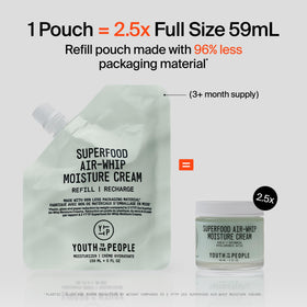 Youth To The People Superfood Air-Whip Moisturizer refill pouch back view