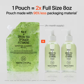 Youth To The People Superfood Antioxidant Cleanser glass bottle side view