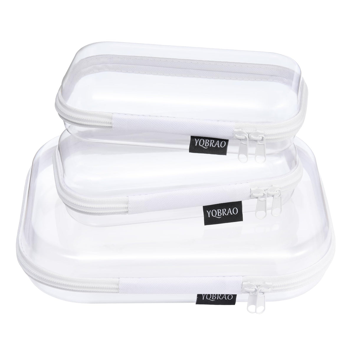 YQBRAO Clear Hard Shell Organizer Cases in medium and small sizes