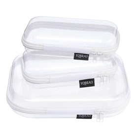 YQBRAO Clear Hard Shell Organizer Cases in medium and small sizes