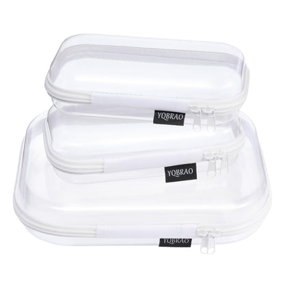 YQBRAO Clear Hard Shell Organizer Cases in medium and small sizes
