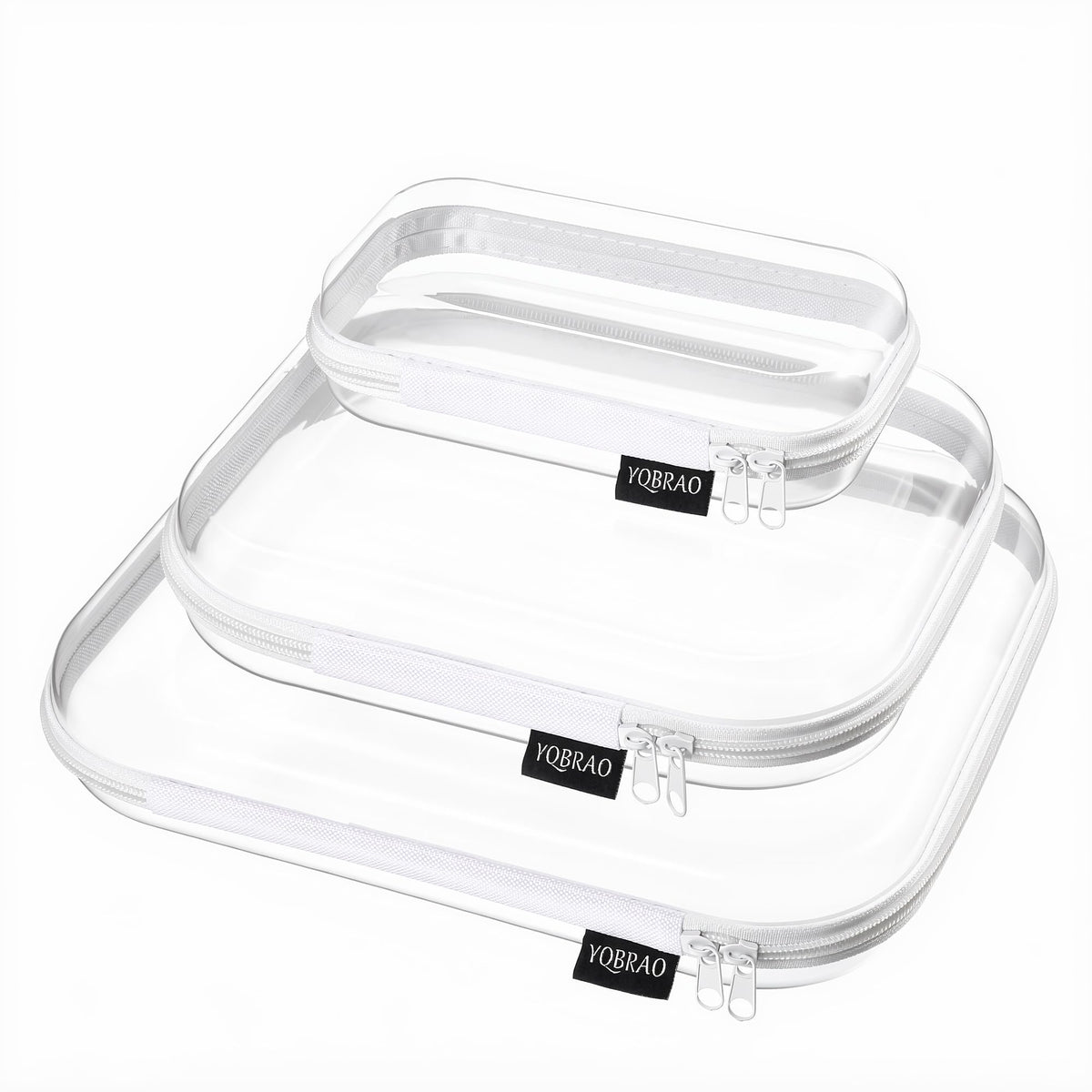 YQBRAO clear hard shell organizer cases in three sizes