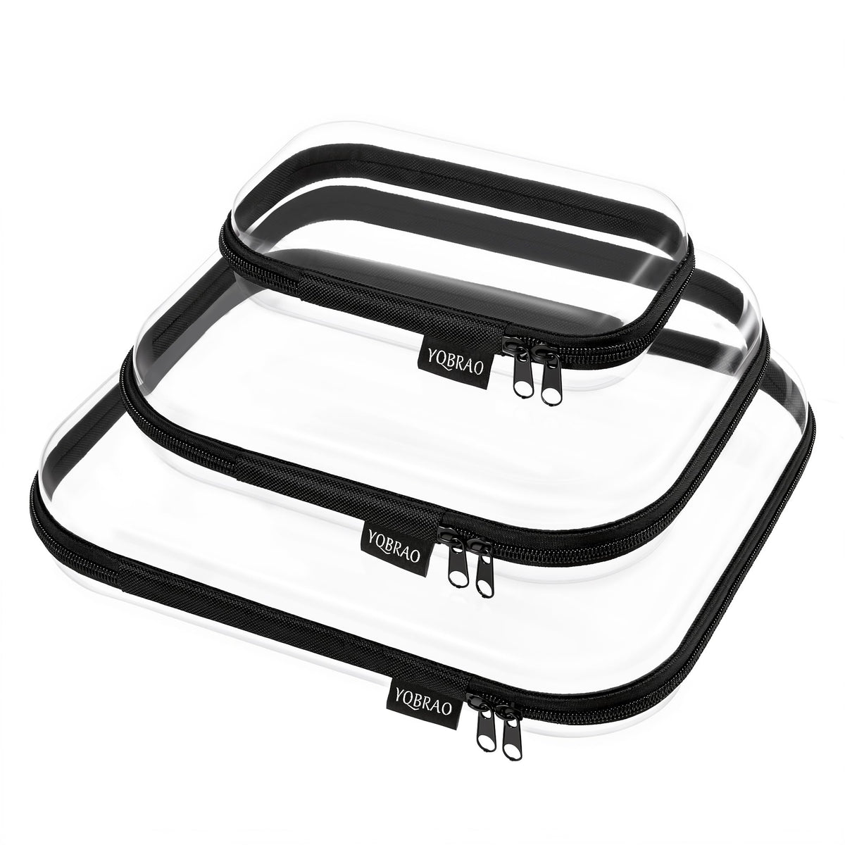 YQBRAO Clear Hard Shell Organizer Cases large size front view