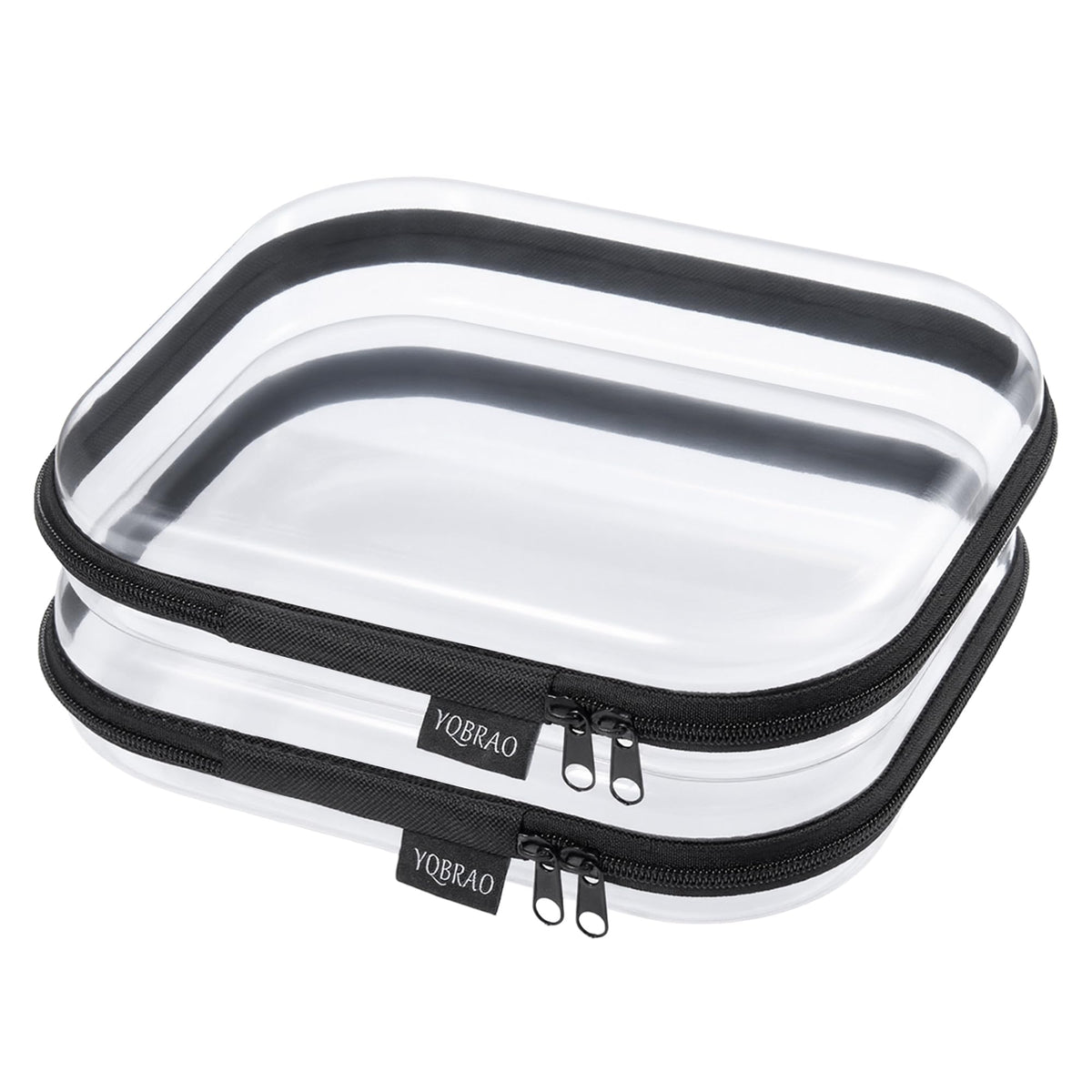 YQBRAO Clear Hard Shell Organizer Set, black front view