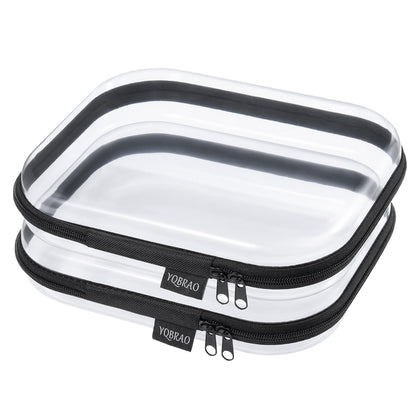 YQBRAO Clear Hard Shell Organizer Set, black front view