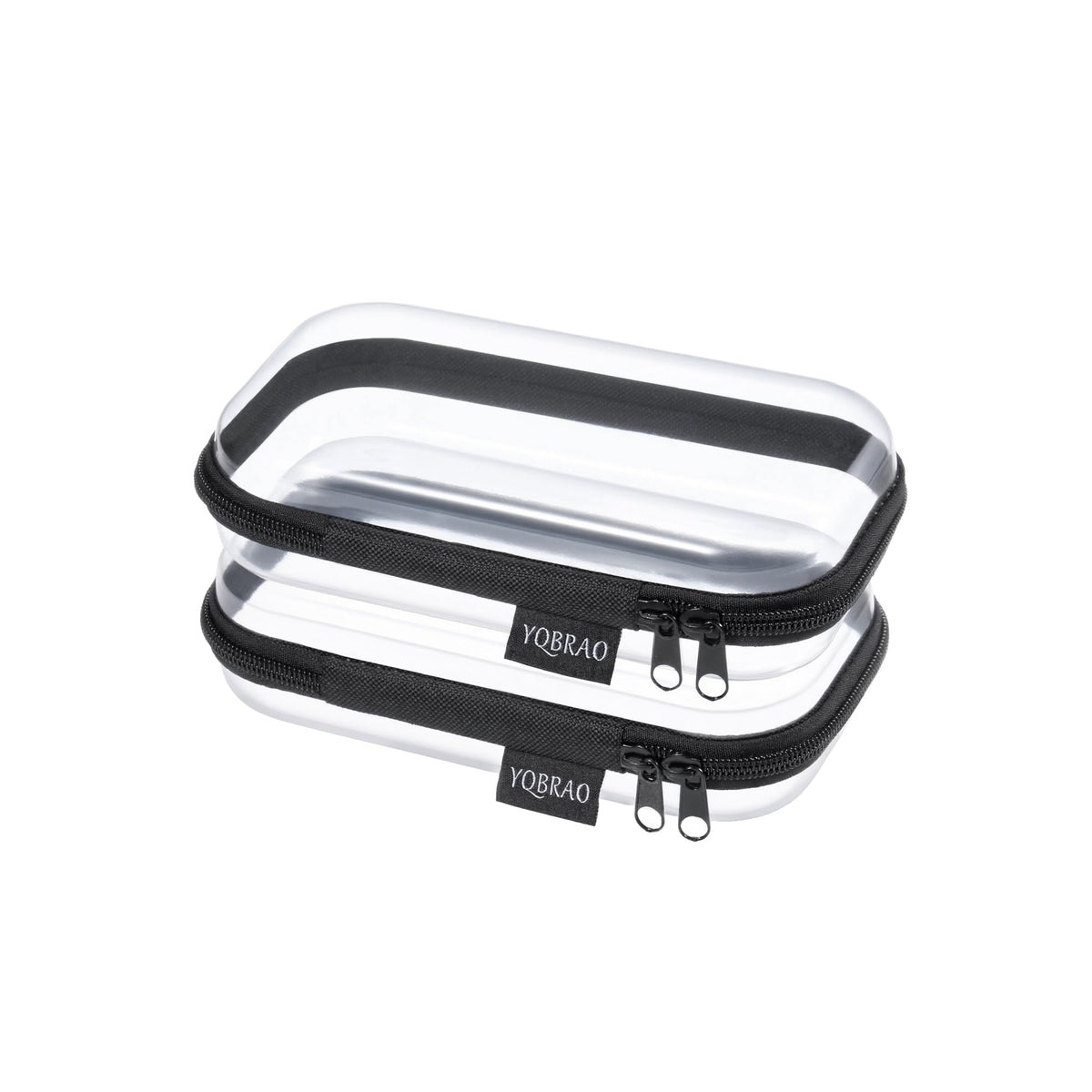 YQBRAO Clear Hard Shell Organizer Set front view in black