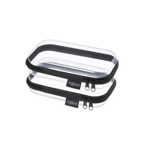YQBRAO Clear Hard Shell Organizer Set front view in black