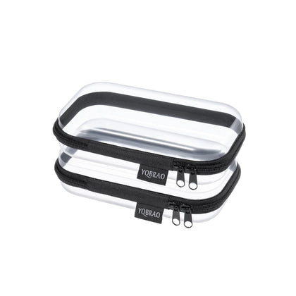 YQBRAO Clear Hard Shell Organizer Set front view in black