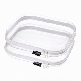 YQBRAO Clear Hard Shell Organizer Set front view, white