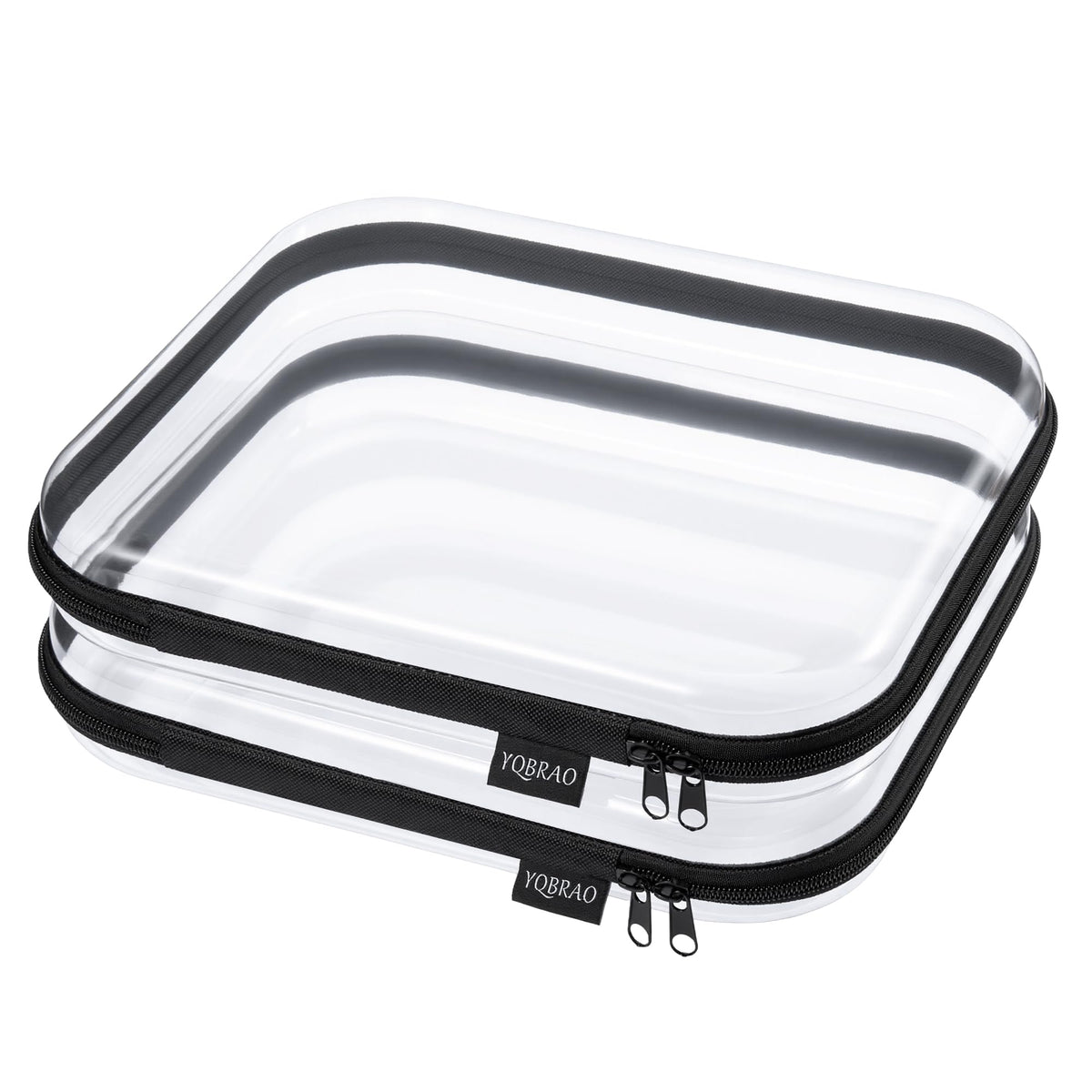 YQBRAO Clear Hard Shell Storage Organizer Set front view