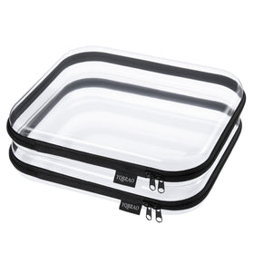 YQBRAO Clear Hard Shell Storage Organizer Set front view