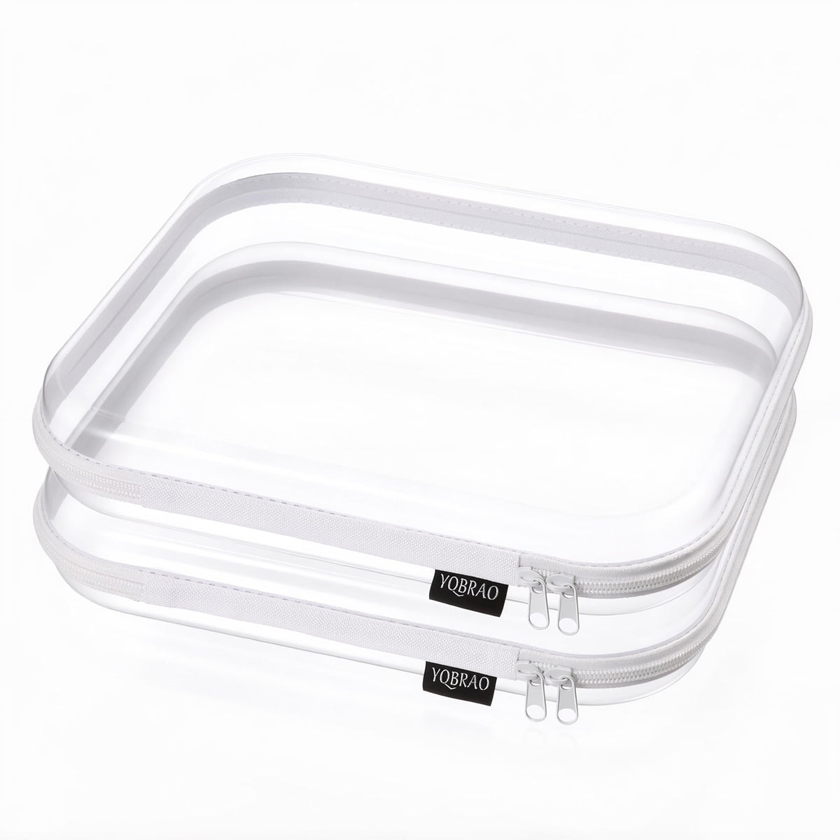 YQBRAO Clear Hard Shell Storage Organizer Set front view