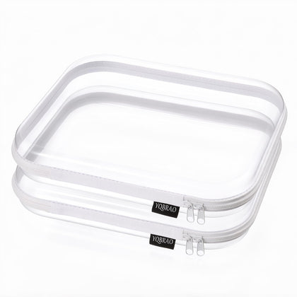 YQBRAO Clear Hard Shell Storage Organizer Set front view