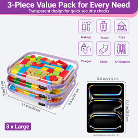 YQBRAO Clear Hard Shell Zipper Case displaying waterproof material