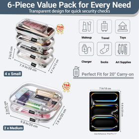 YQBRAO Clear Hard Shell Zipper Case displaying YKK zipper