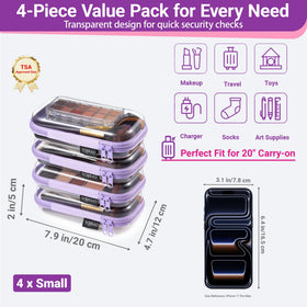 YQBRAO Clear Hard Shell Zipper Case filled with tech cords