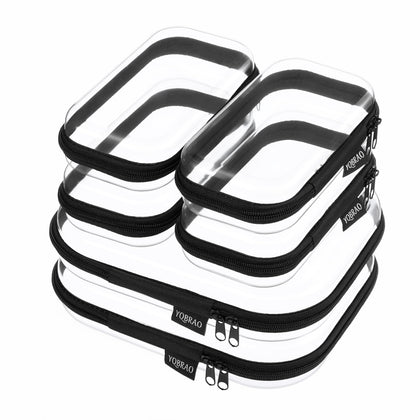 YQBRAO Clear Hard Shell Zipper Case front view