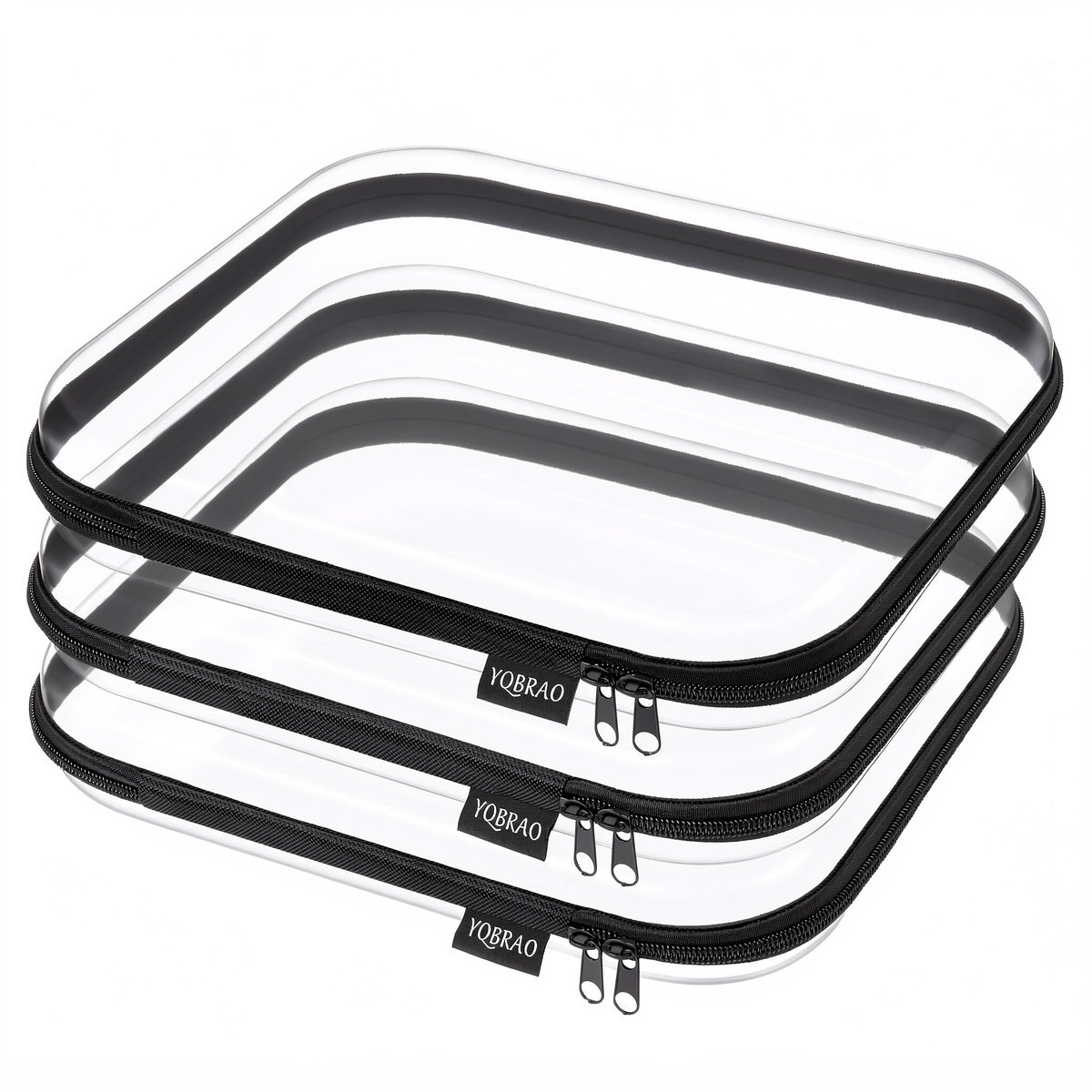YQBRAO Clear Hard Shell Zipper Case front view