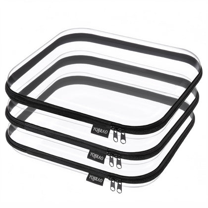 YQBRAO Clear Hard Shell Zipper Case front view