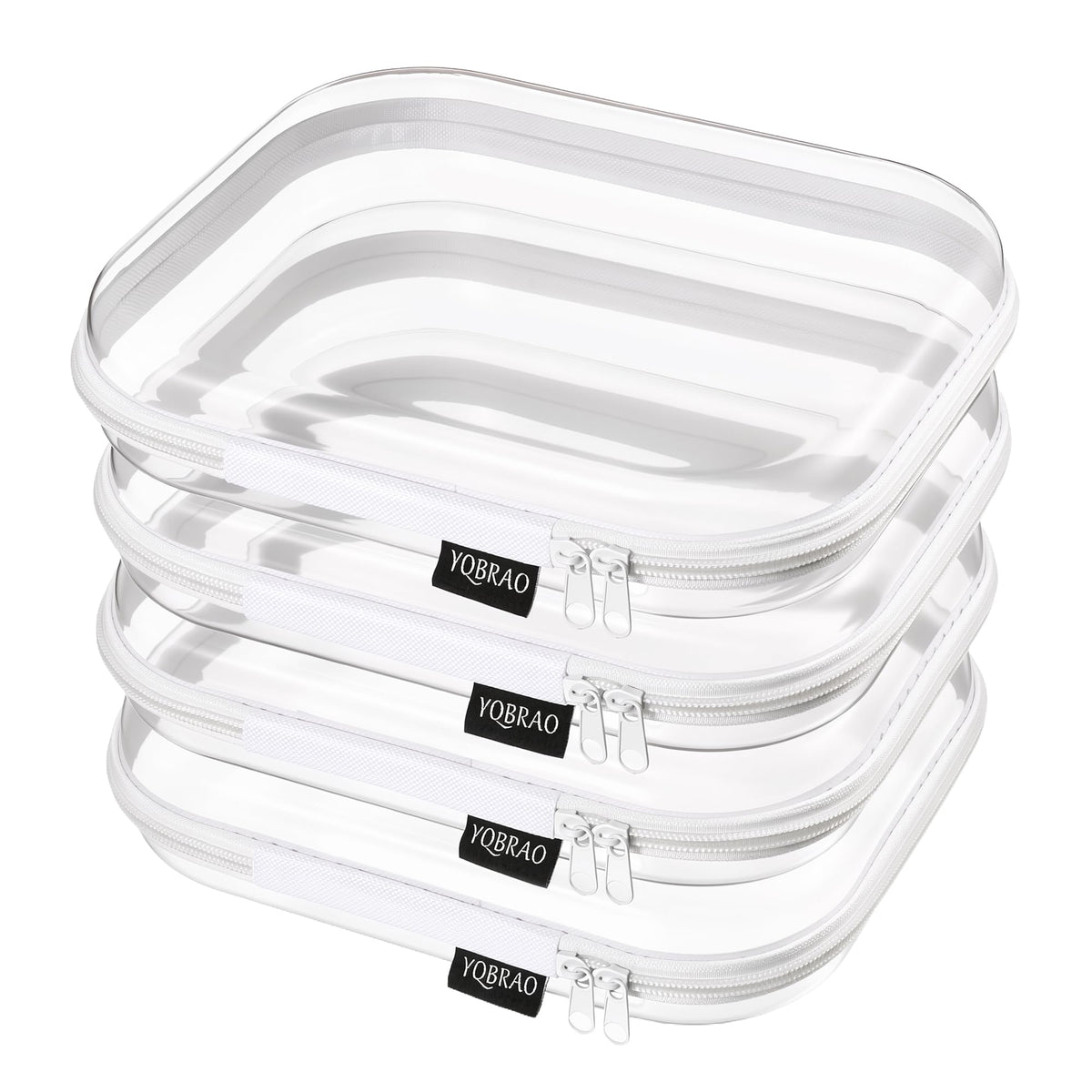 YQBRAO Clear Hard Shell Zipper Case front view