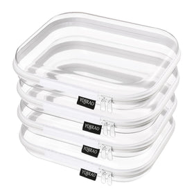 YQBRAO Clear Hard Shell Zipper Case front view