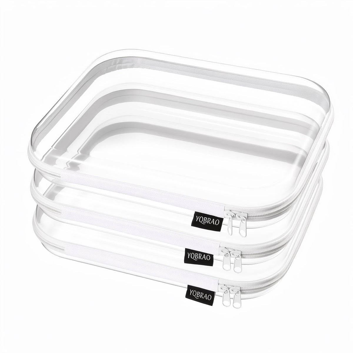 YQBRAO Clear Hard Shell Zipper Case front view