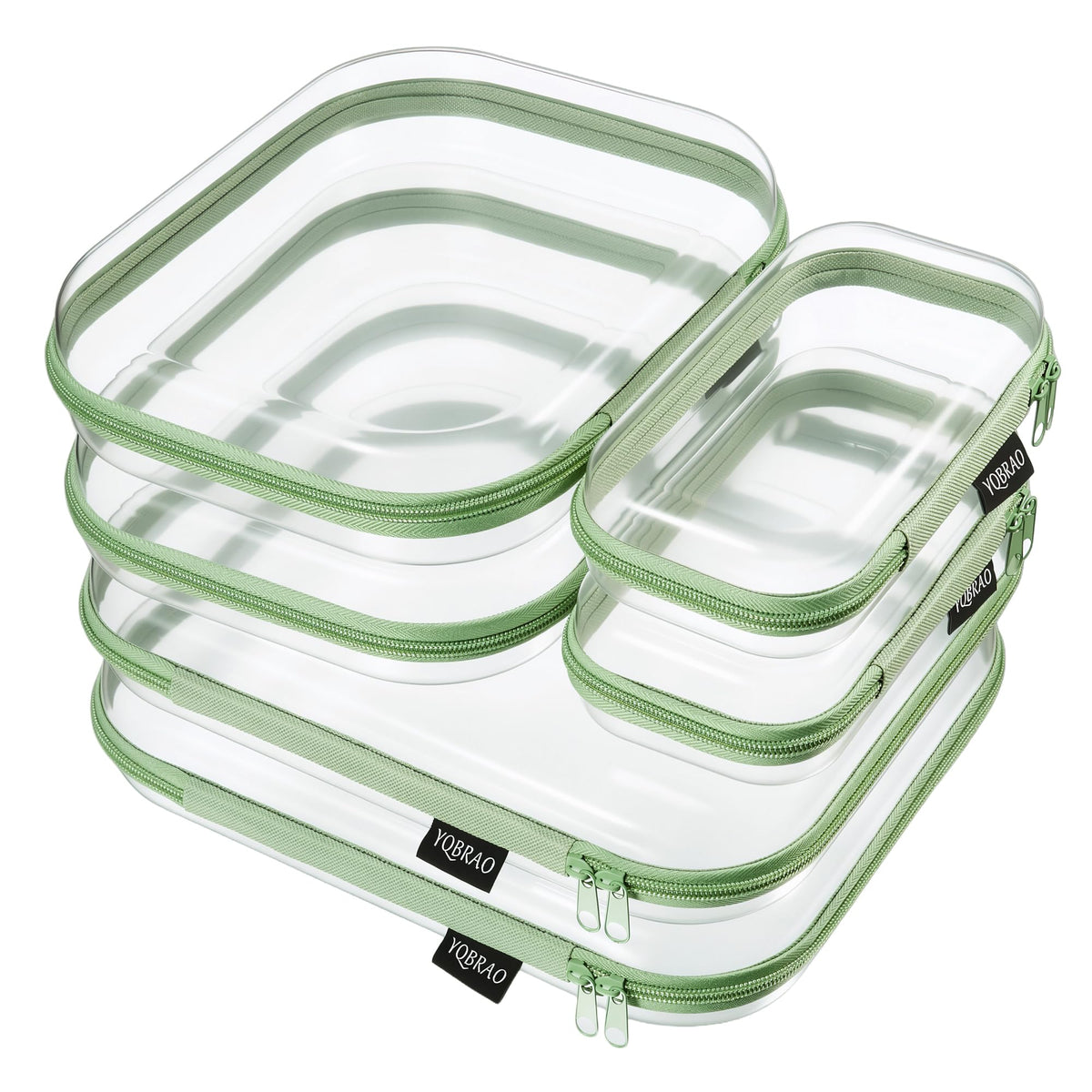 YQBRAO Clear Hard Shell Zipper Case large size front view