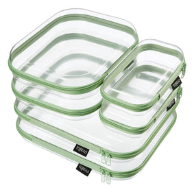 YQBRAO Clear Hard Shell Zipper Case large size front view
