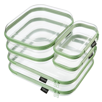 YQBRAO Clear Hard Shell Zipper Case large size front view