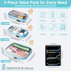 YQBRAO Clear Hard Shell Zipper Case showing YKK zipper detail