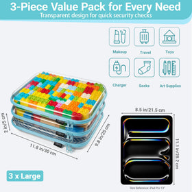 YQBRAO Clear Hard Shell Zipper Case with YKK zipper detail